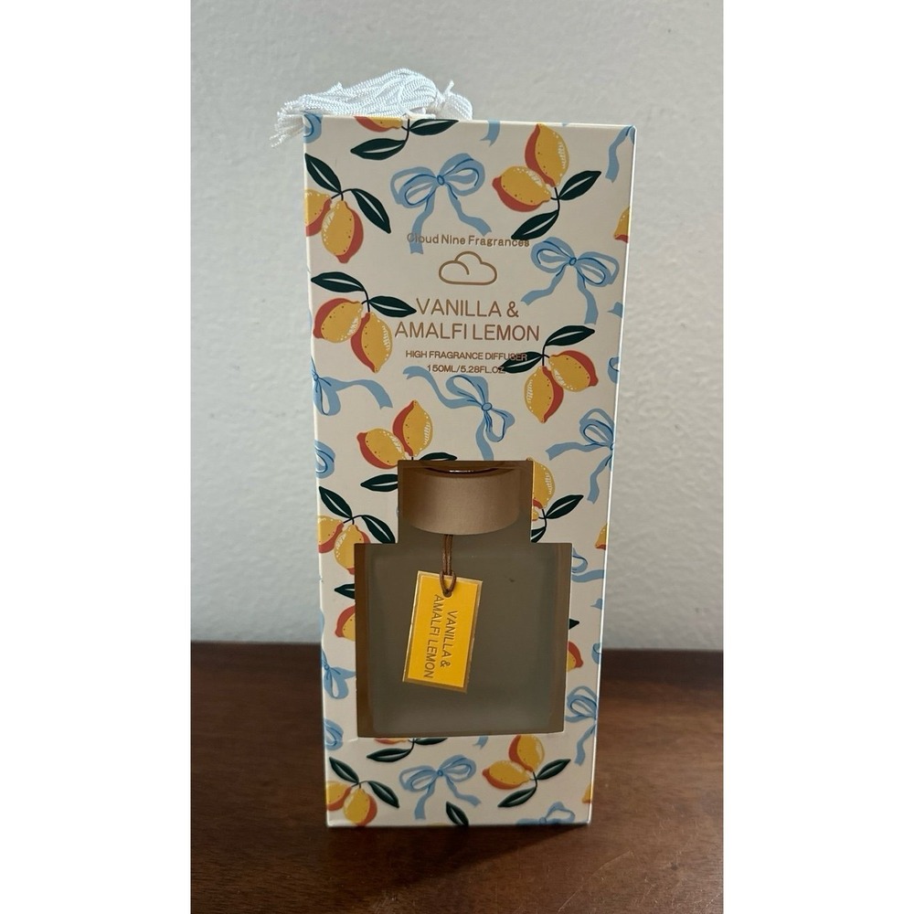 Cloud Nine Fragrances Amalfi Lemon & Vanilla high fragrance diffuser in a lemon-